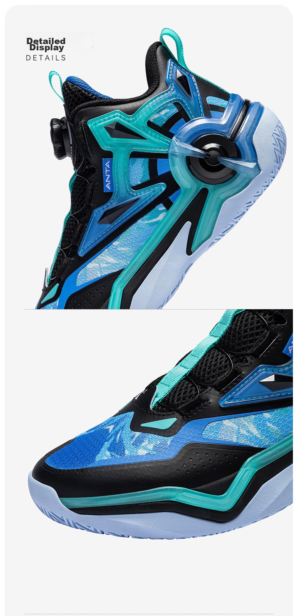 Anta Kids Boys Sports Shoes Ages 6-12 Youth Durable Sniper Basketball Shoes 312541108H 34